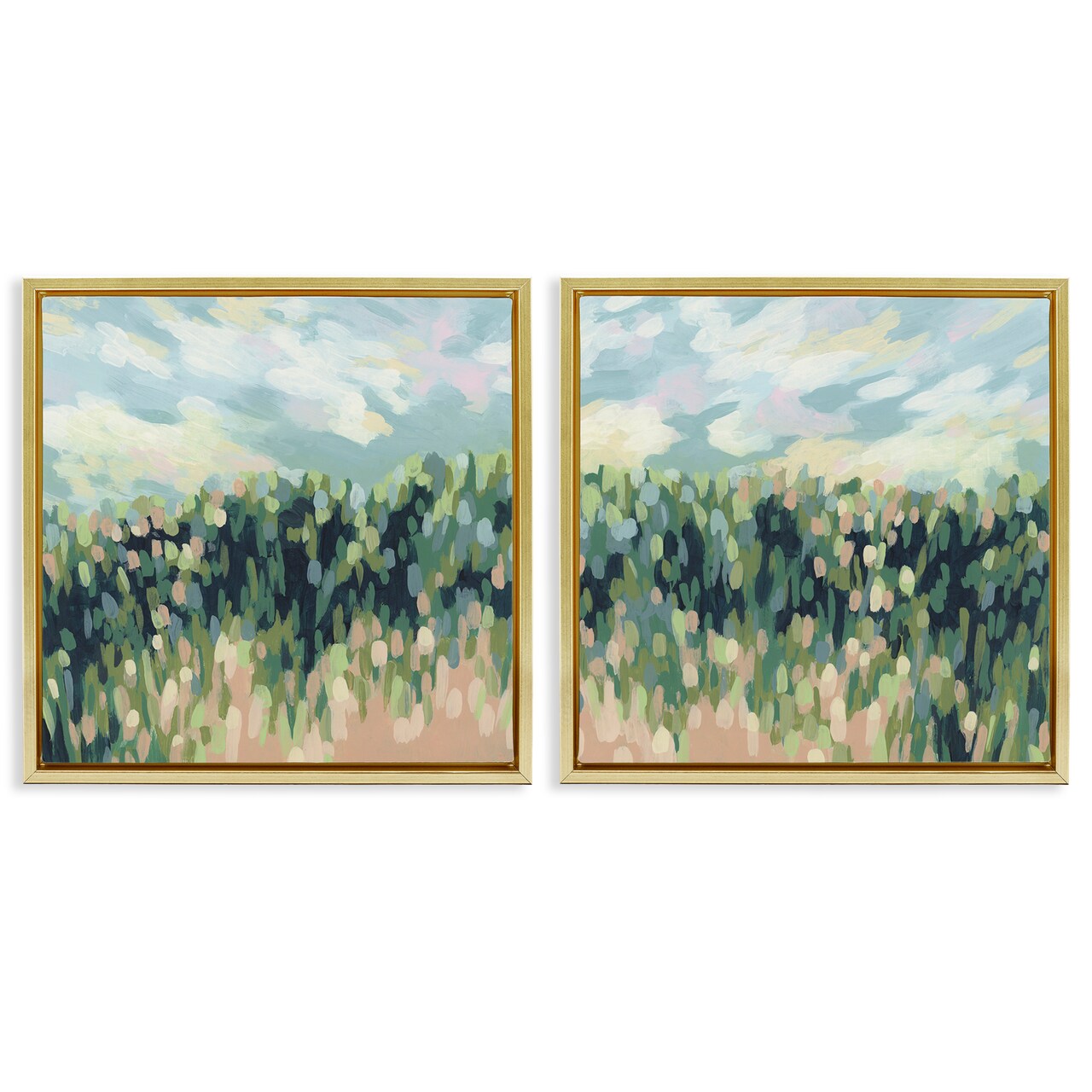 Stupell Industries Abstract Tall Wheat Grass Field 2 pc Framed Floater Canvas Wall Art Set Design by June Erica Vess